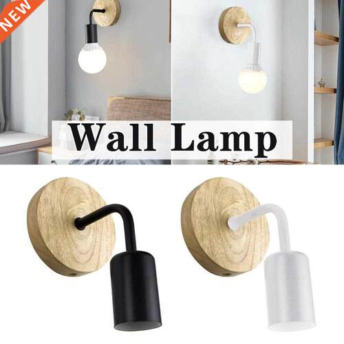 Wood Wall Lamp Vintage Sconce Wall Lights Fixture E27 220V B