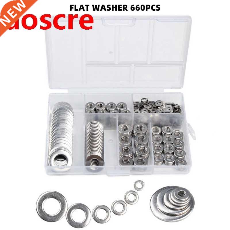 660pcs M3 M4 M5 M6 M8 M10 Stainless Steel Washer Plain Washe