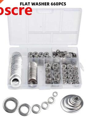 660pcs M3 M4 M5 M6 M8 M10 Stainless Steel Washer Plain Washe
