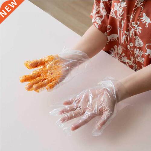 200Pcs Kitchen Disposable Gloves Plastic One-off BBQ Cooking