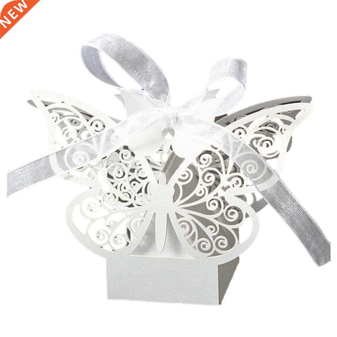 50pcs Butterfly Wedding Favour Box Birthday Party Gifts Cand