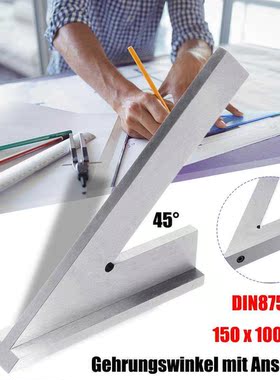 DNI875/2 45 Degree Angle Corner Ruler Carbon Steel Flat-side