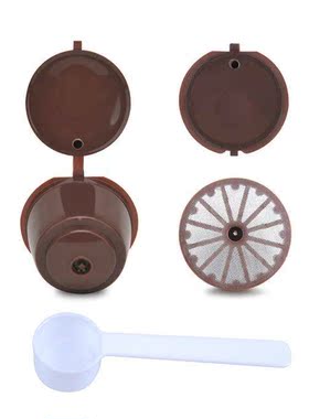 2 Pcs Reusable Coffee Capsule Filter Cup With Spoon For Nesc