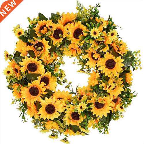 rtificil Sunflower Summer Wreth-16 Inch Decortive Fke F