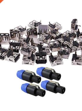 0 Pcs 15mm USB 2.0 Female Type a Port 4-Pin DIP 90 Degree J