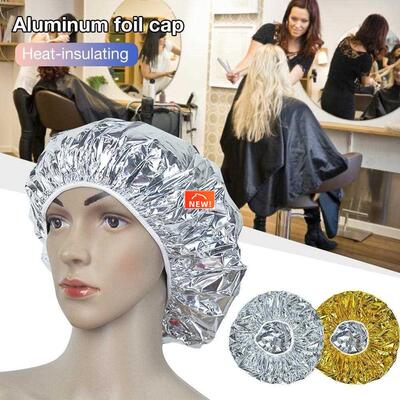 Shower Cap Heat Insulation Aluminum Foil Hat Elastic Bathing