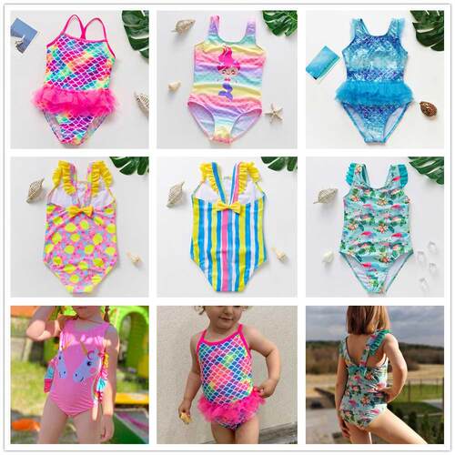 2-12Y Girls swimwear 2022 New Girls swimsuit one piece Child