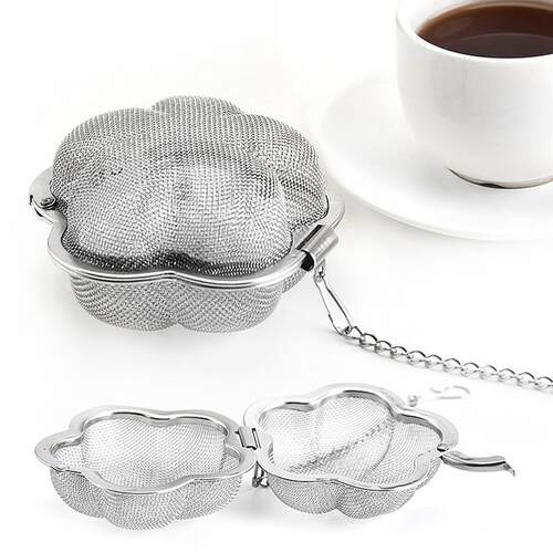 Flower Shaped Stainless Steel Tea Infuser Sphere Locking Spi