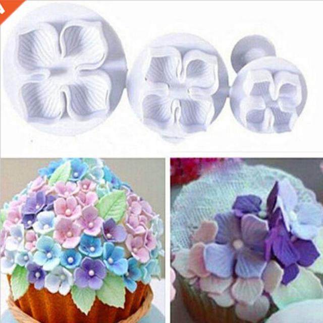 3Pcs/Set Silicone Hydrangea Fondant Cake Decorating SugarCra