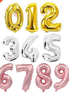 1pc 16 2 40 inch Number Foil Ballon Rose Gold Silver Figure