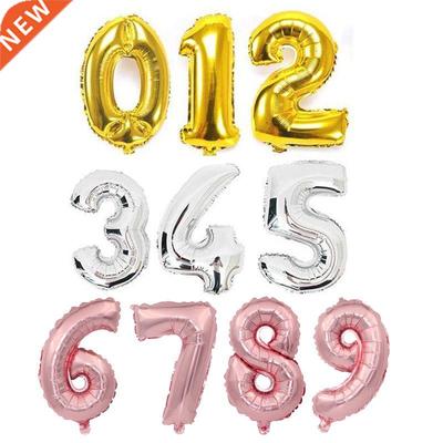 1pc 16 2 40 inch Number Foil Ballon Rose Gold Silver Figure