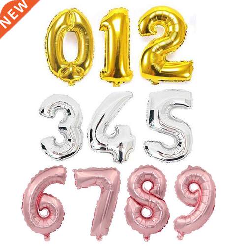 1pc 16 2 40 inch Number Foil Ballon Rose Gold Silver Figure