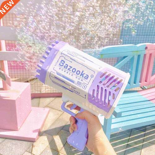 New 69-Holes Bubble Gun Gatling Light Rocket Bubble Machine
