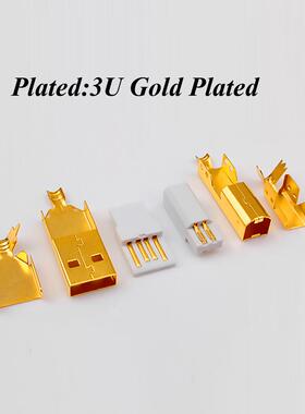 Set USB A to B Soldering Adapter Plug 24k 3U Gold Plated Hi