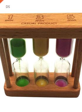 3 n 1 1+3+5 Mnute Hourglass Wood Glass Sand Tmer Ktchen