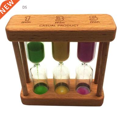 3 n 1 1+3+5 Mnute Hourglass Wood Glass Sand Tmer Ktchen