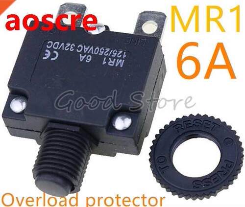 thermal switch circuit breaker overload protector MR1 6A 125