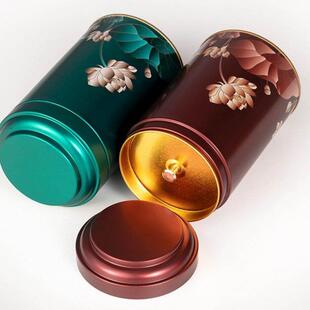 Metal Tinplate Box Tea Container Jar Green Tea Storage Box C