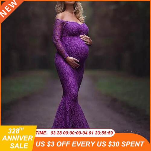 Clothes For Pregnant Women Maternity Lace Off Shoulder V Nec