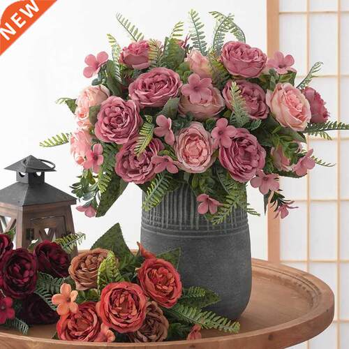 Vintage silk peony for decoration christmas decoration 2022