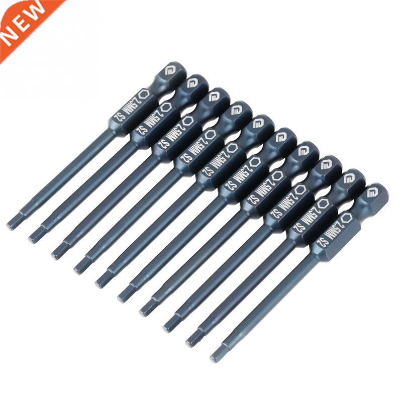 1 set 10pcs Hex He Screwdriver Bit 1/4inch Shank 65mm Allo