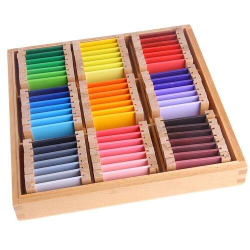 Montessori Sensorial Material Learning Color Tablet Box 1/2/