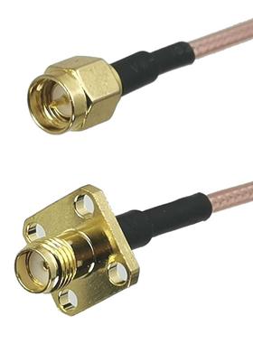 RG316 SMA Female Jack 4-holes Flange to SMA Male Plug Connec