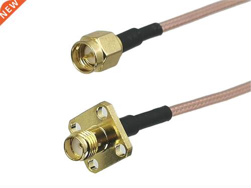 RG316 SMA Female Jack 4-holes Flange to SMA Male Plug Connec