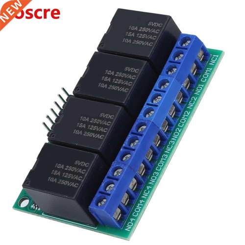 DC5V Relay Module 4ch Pulse Trigger Board Bistable Self-Lock