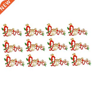 12 Pcs Love Napkin Rings Rhinestones Love Napkin Holders for