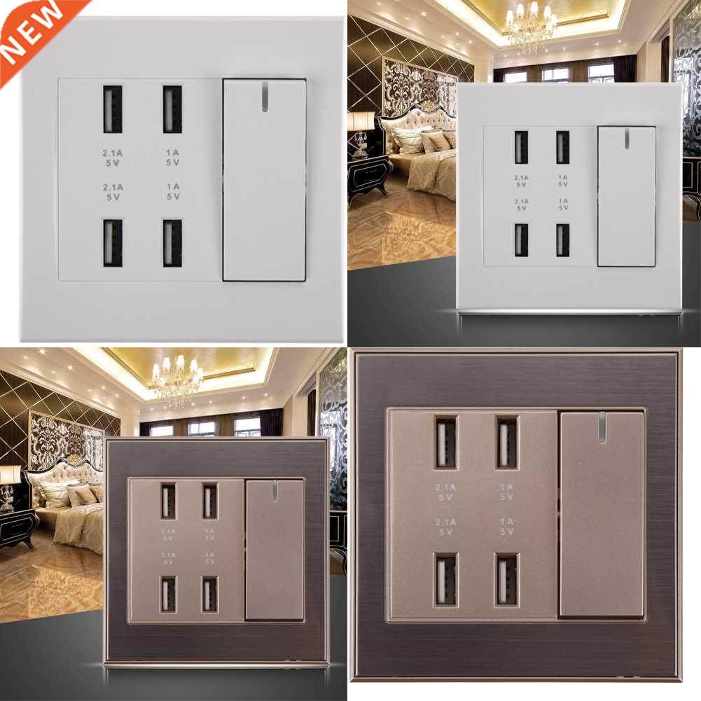 4-Port USB Wall Socket Charger AC Power Receptacle Outlet P