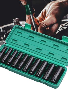 KKMOON 1/2Inch Drive Hex Impact Socket Set 10-Piece Deep Soc