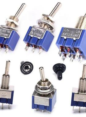 2pcs Switches Miniature Toggle Switch Single Pole Double Thr