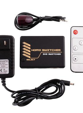 3x2 3 INPUT 2 OUTPUT HDMI Switch Switcher Auto Remote Switch