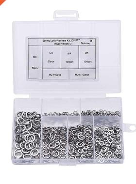 500 Pcs M2 M2.5 M3 M4 M5 M6 Shells Pad Sprng Lock Washer El