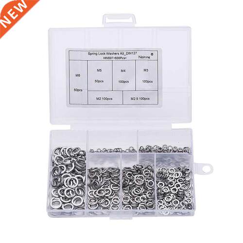 500 Pcs M2 M2.5 M3 M4 M5 M6 Shells Pad Sprng Lock Washer El