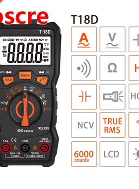 Auto Ranging NCV Digital Multimeter 6000 counts AC/DC voltag