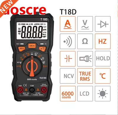 Auto Ranging NCV Digital Multimeter 6000 counts AC/DC voltag