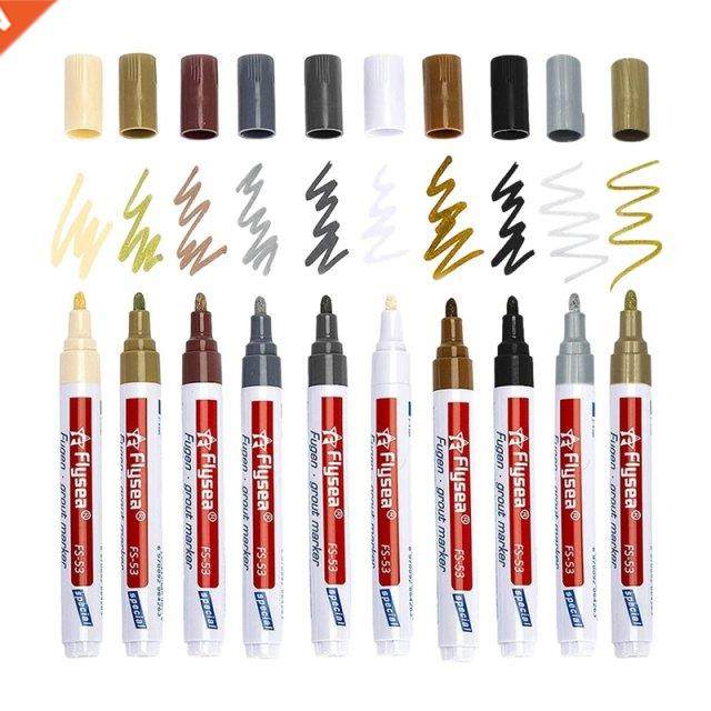 Flysea 10 Pcs 10 Colors Home Tile Grout Pen Water Resistant