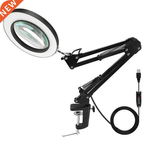 3 Color Modes Stepless Dimming, LED nifying Glass Desk Lamp