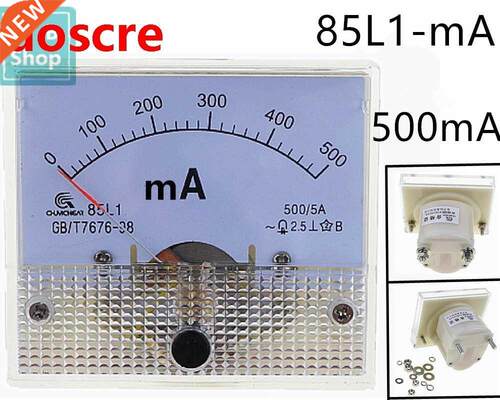 1PCS 85L1-mA 500mA AC Whte Plastc Shell Analog Panel AMP M