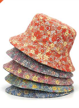 Reversble Bucket-Hats Floral Prnt Sunscreen Men Women Fsh