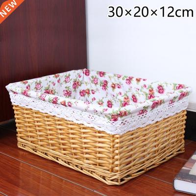 Wicker Hand Woven Storage Basket Bedroom Cabinet Kids Toys D