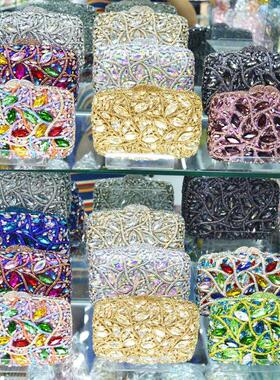 11 color Green Crystal Luxury Diamond Clutch Bag Purple Wome