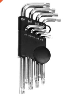 9pcs L-Vorm Torx Star Inbussleutel Set T10 T15 T20 T25 T27 T