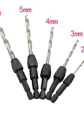 5pc Quick Change Drill Bit Set Hex Shank Metric 2mm to 6mm T