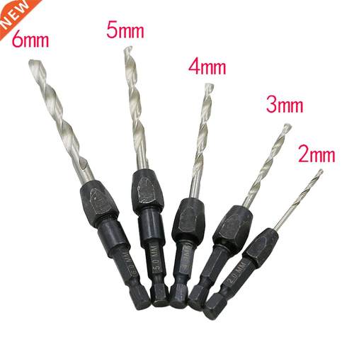 5pc Quick Change Drill Bit Set Hex Shank Metric 2mm to 6mm T