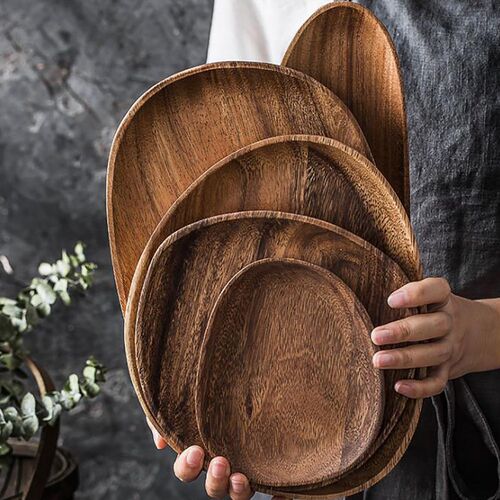 Whole Wood lovesickness Wood Irregular Oval Solid Wood Pan