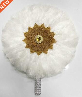 1pcs Black African Turkey Feather Hand Fan Handmade Handfan