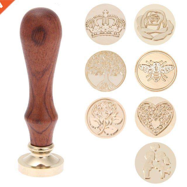 1PC Gold-plated Brass Head For Sealing Wax Stamp Retro  E